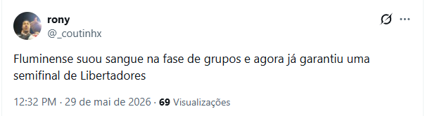Torcedor falando do Fluminense na Libertadores