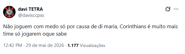 Torcedor analisando a situação do Corinthians Libertadores