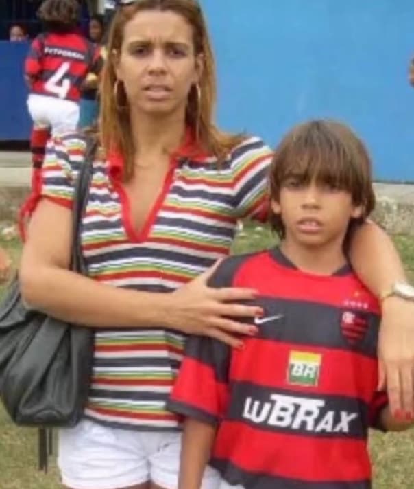 Cris Tollentino e Lucas Paquetá, nas categorias de base do Flamengo (Foto: Reprodução)