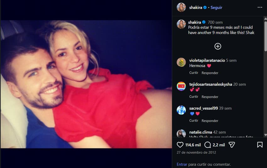 Anúncio do primeiro filho do casal nas redes sociais. (Foto: Reprodução)