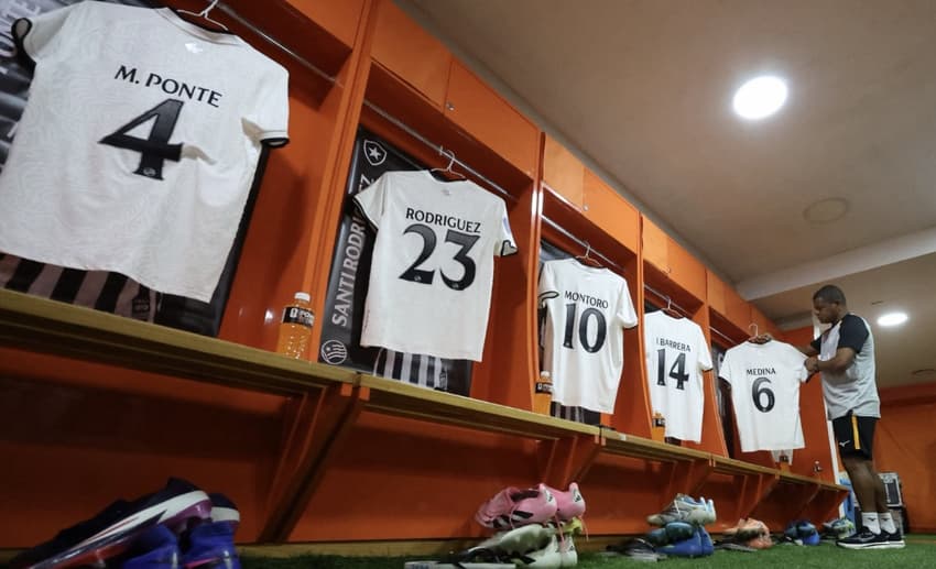 Vestiário do Botafogo para o duelo com o Caracas (Foto: Vítor Silva/Botafogo)