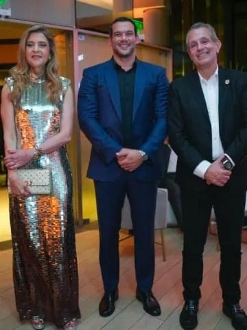Leila Pereira, Samir Xaud (presidente da CBF) e Bap (Foto: Divulgação)