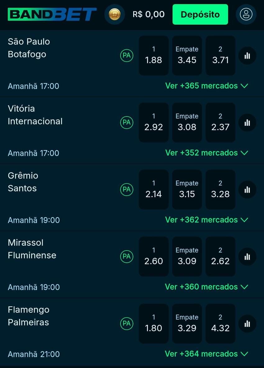 Captura de tela do melhor site de apostas BandBet.