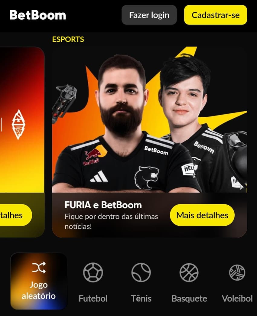 Captura de tela do melhor site de apostas BetBoom.