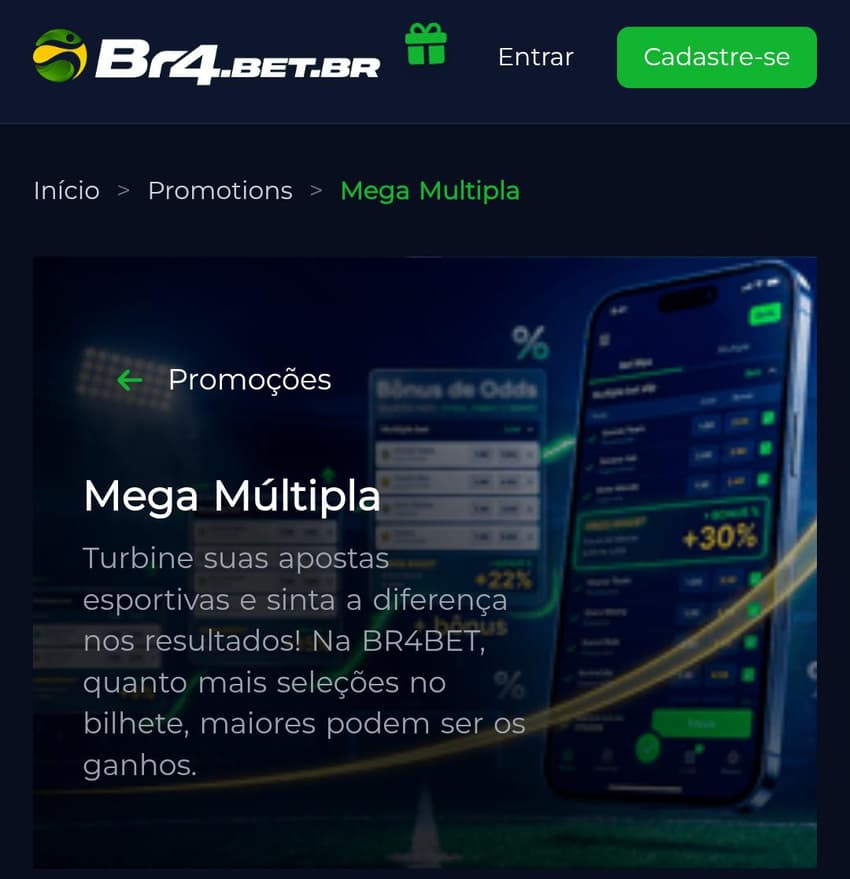 Captura de tela do melhor site de apostas BR4BET.