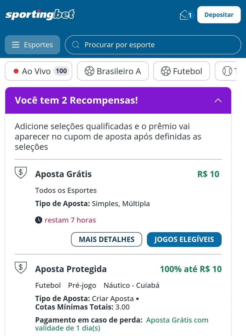 Captura de tela do melhor site de apostas Sportingbet.