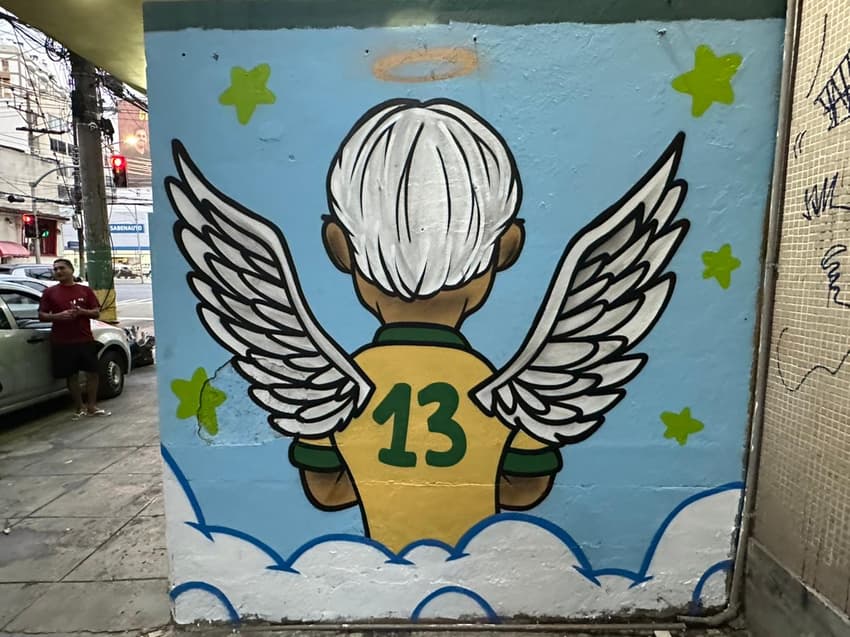 Desenho em homenagem ao Zagallo (Foto: Lucas Bayer/Lance!)