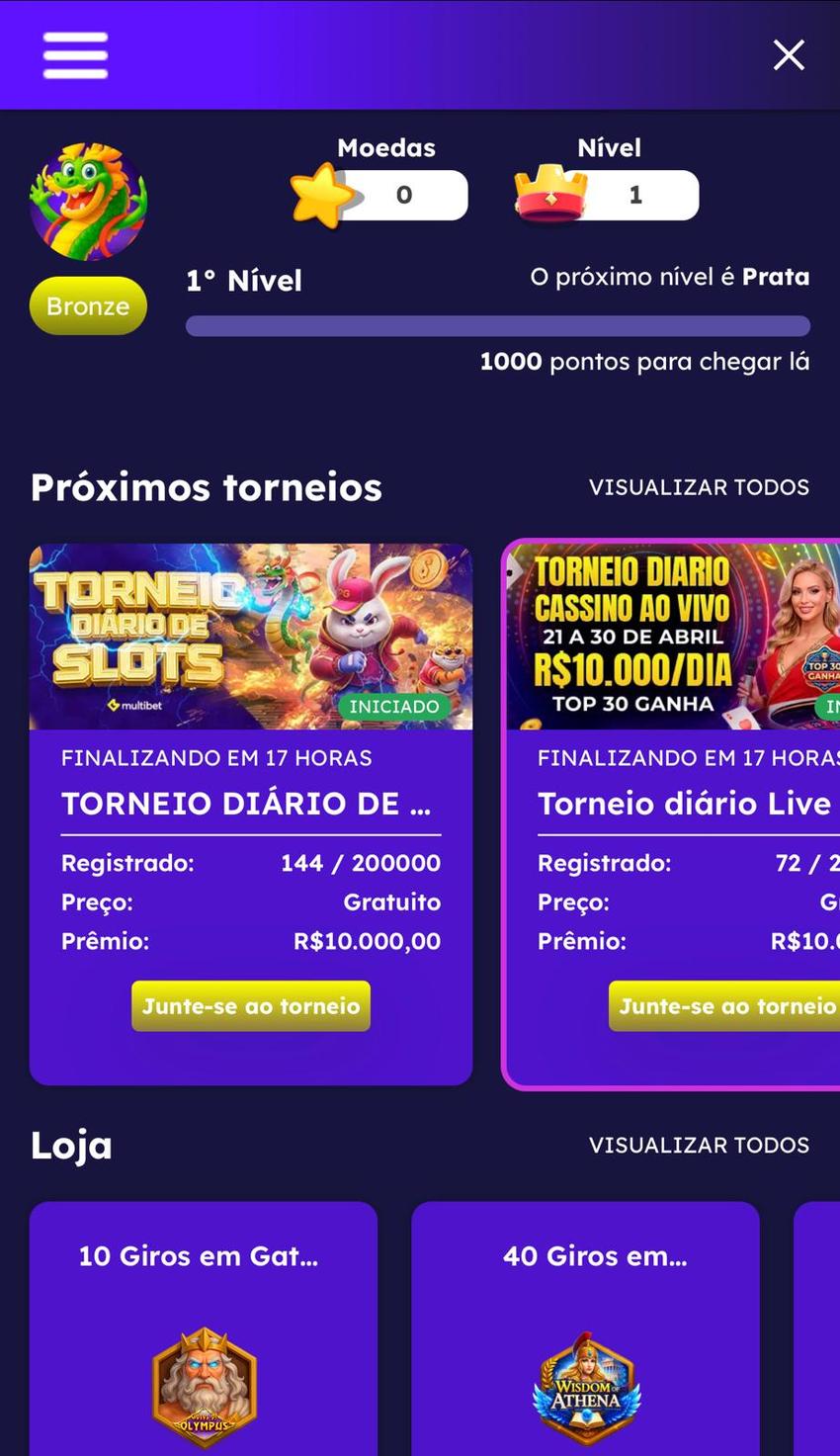 Captura de tela da nova casa de apostas Multibet.