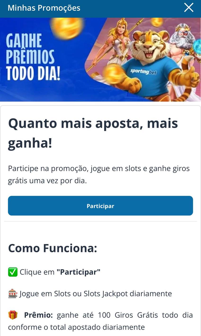Captura de tela da promoção com giros grátis na Sportingbet