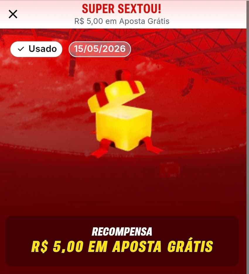 Captura de tela da oferta Super Sextou da Superbet com promoção de apostas grátis na Copa do Mundo e em outros esportes.