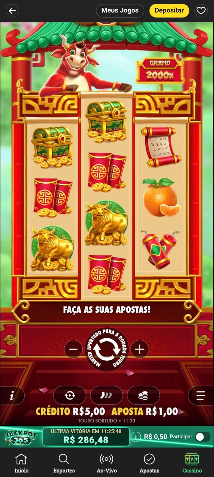 Captura de tela do bet365 game Touro Sortudo.