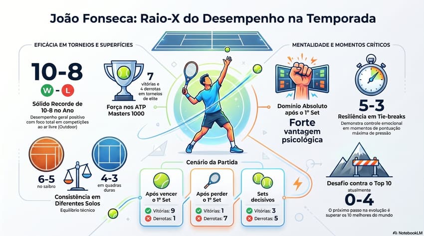 Gráfico mostra números de João Fonseca em 2026 (Reprodução)