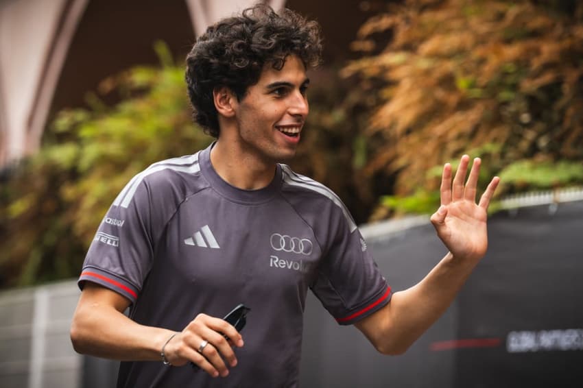 Brasileiro Gabriel Bortoleto no circuito de Mônaco de Fórmula 1. (Foto: Andrej ISAKOVIC / AFP)