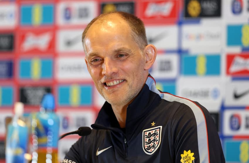 Treinador da Inglaterra, Thomas Tuchel concede coletiva de imprensa (Foto: Richard Pelham/Getty Images/AFP)