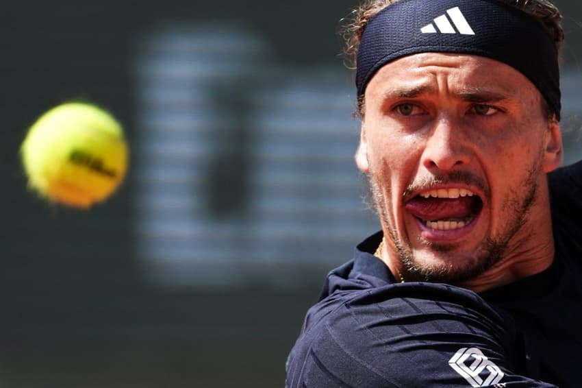 O alemão Alexander Zverev na final de Roland Garros contra o italiano Flávio Cobolli