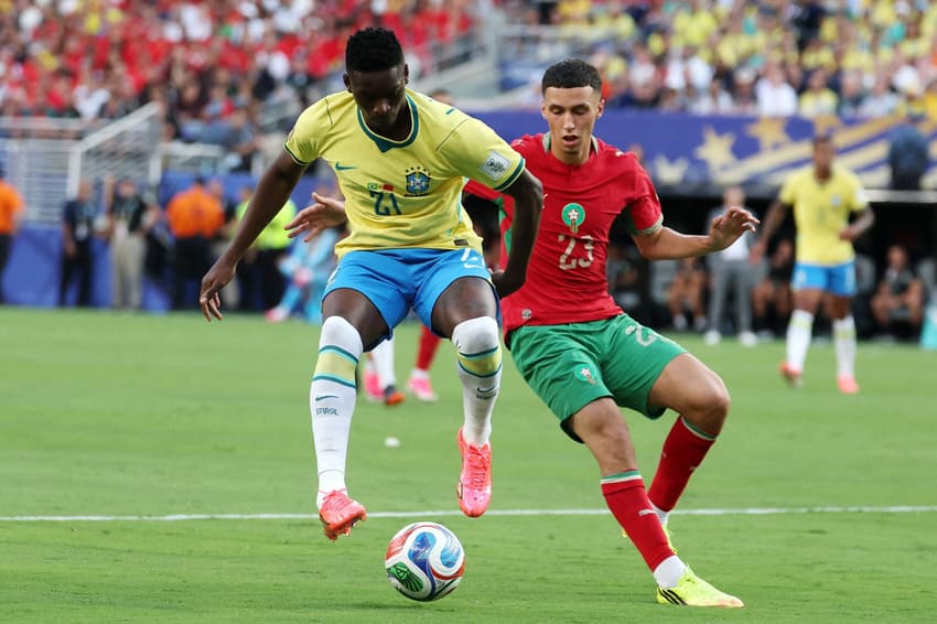 Luiz Henrique na estreia do Brasil contra Marrocos na Copa do Mundo (Foto: TIMOTHY A. CLARY / AFP)