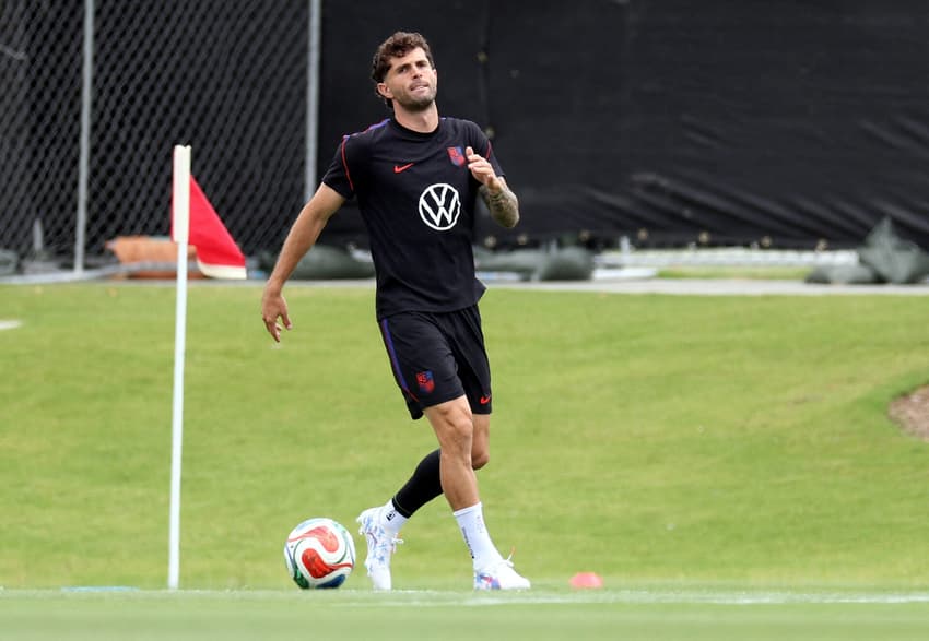 Pulisic em treino com os Estados Unidos, pela Copa do Mundo (Foto: JAMIE SQUIRE / GETTY IMAGES NORTH AMERICA / Getty Images via AFP)
