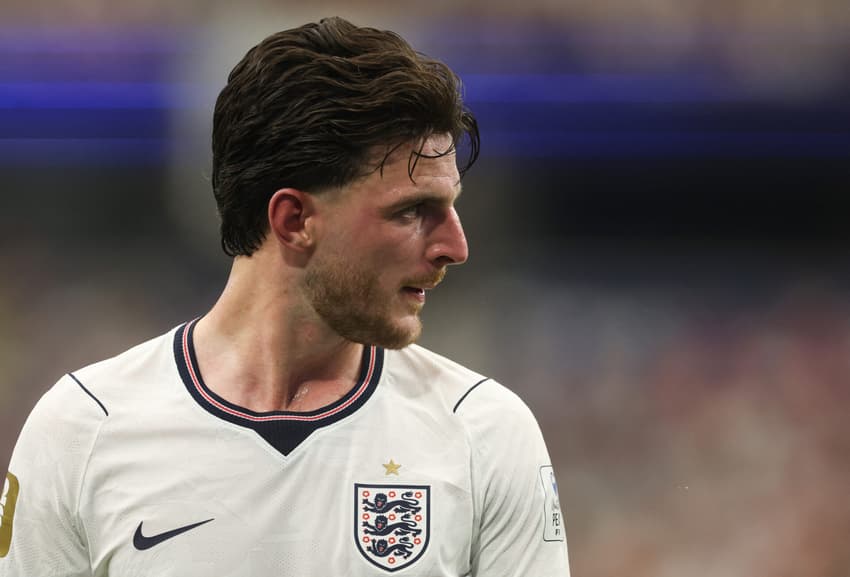 Declan Rice em ação em Inglaterra x Croácia pela Copa do Mundo