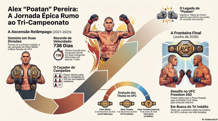 Gráfico mostra feitos do lutador brasileiro Alex Poatan (Reprodução)