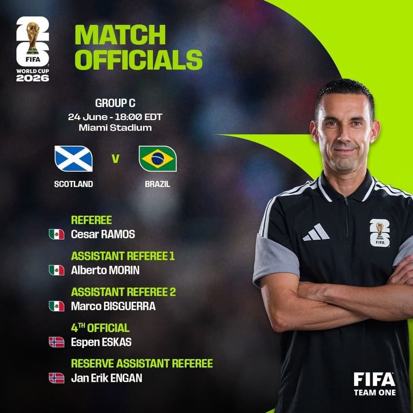 Arbitragem de Brasil x Escócia.