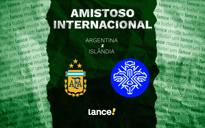Argentina x Islândia batalham em amistoso internacional antes da Copa (Arte: Lance!)