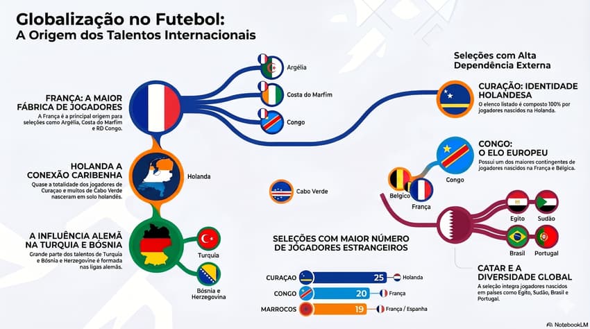 Globalização na Copa do Mundo de 2026 (Arte / NotebookLM e Gemini)