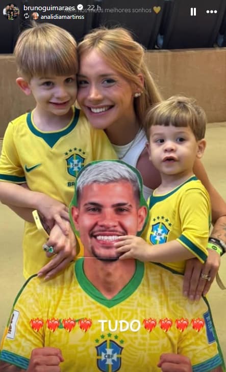 Família de Bruno Guimarães se despede do jogador (Foto: Reprodução)
