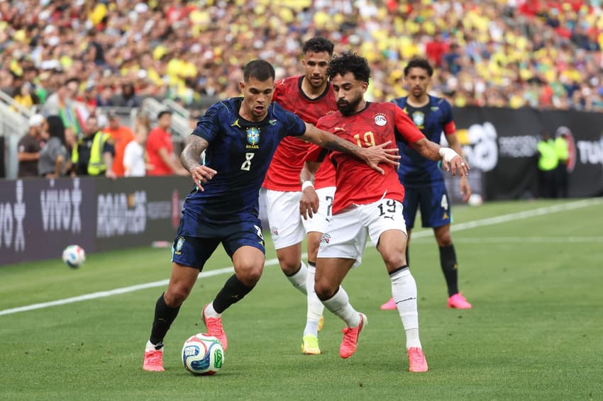 Bruno Guimarães marcou o gol do Brasil sobre o Egito no primeiro tempo
