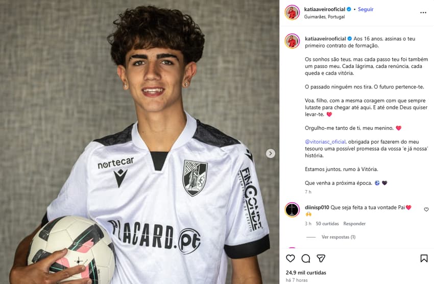 Irmã de CR7 parabeniza filho em post no Instagram (Foto: Reprodução)