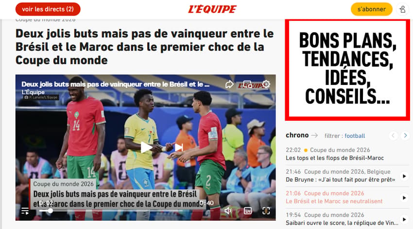 Manchete do "L'Équipe" após a estreia do Brasil (Foto: Reprodução/ L'Équipe)