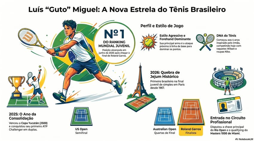Gráfico mostra feitos da carreira do goiano Guto Miguel (Reprodução)