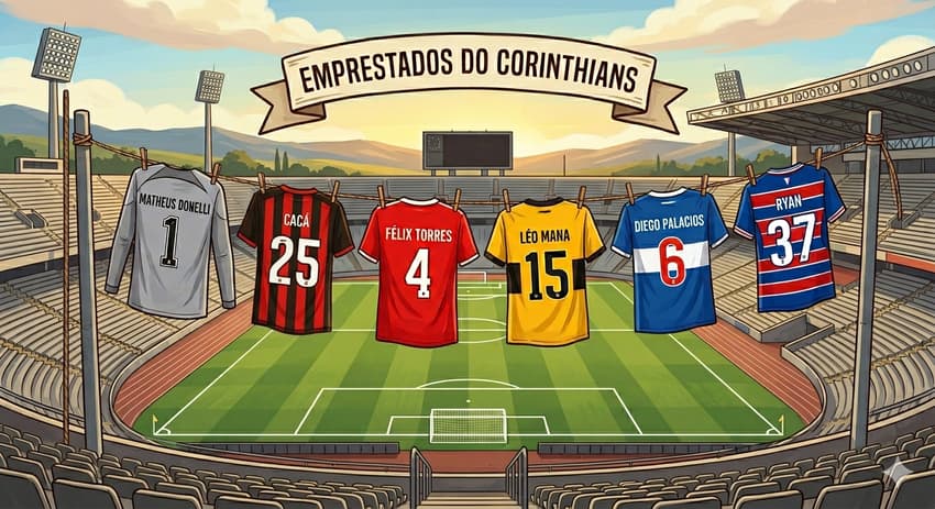 Emprestados pelo Corinthians (Foto: Arte Lance!/Gemini)