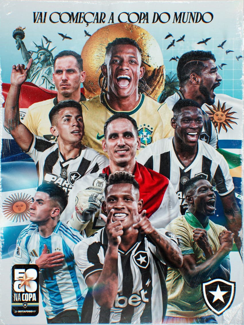 Botafogo celebrou Danilo e ex-jogadores na Copa do Mundo (Foto: Divulgação)