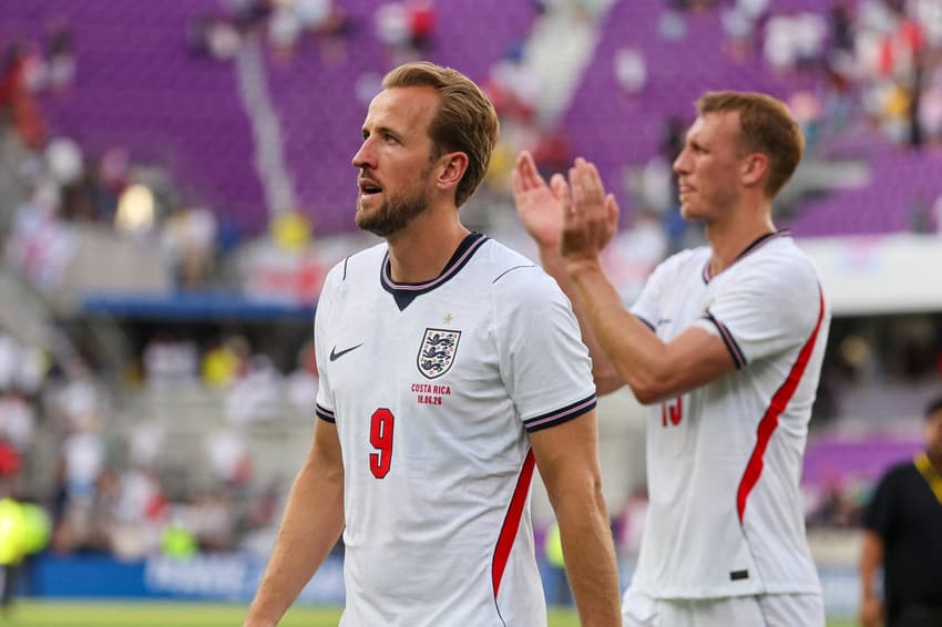 Harry Kane em ação pela seleção da Inglaterra na Copa do Mundo (Foto: Alex Menedez/ AFP)