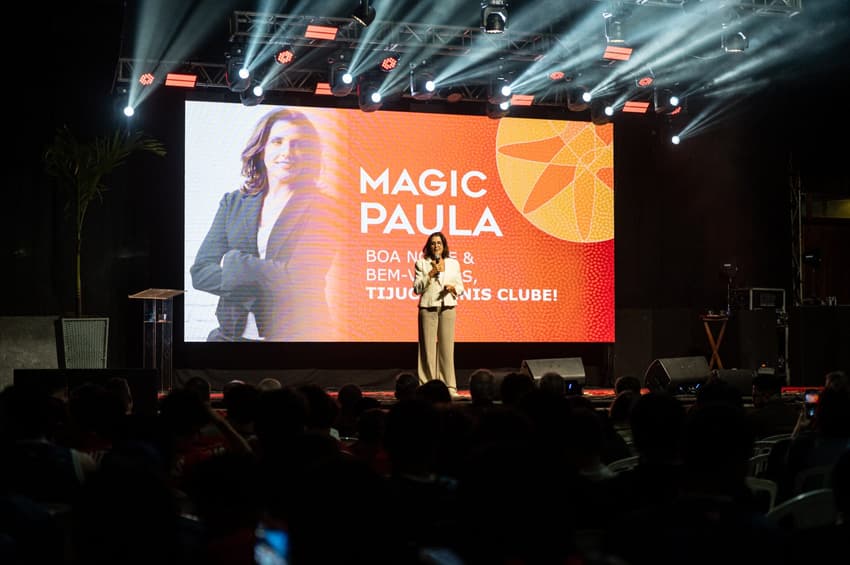 Palestra de Magic Paula no Tijuca Tênis Clube (Foto: Mariana Freire)