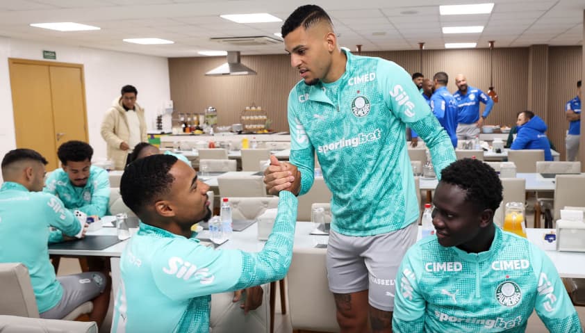 Jogadores do Palmeiras na Academia de Futebol