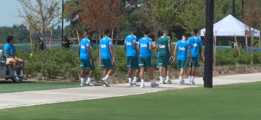 Jogadores da Seleção Brasileira que enfrentaram o Japão de tênis no gramado 