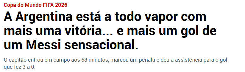 Marca elogia atuação de Messi em Argentina x Islândia (Foto: Reprodução)
