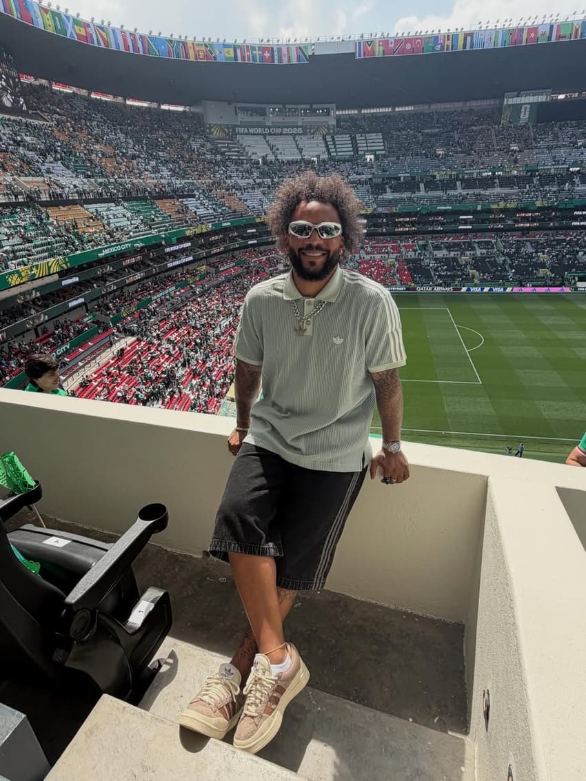 Marcelo no estádio Azteca na abertura da Copa do Mundo (Foto: Reprodução/Instagram)