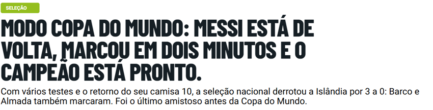 Messi é destaque de vitória da Argentina sobre a Islândia no Olé (Foto: Reprodução)