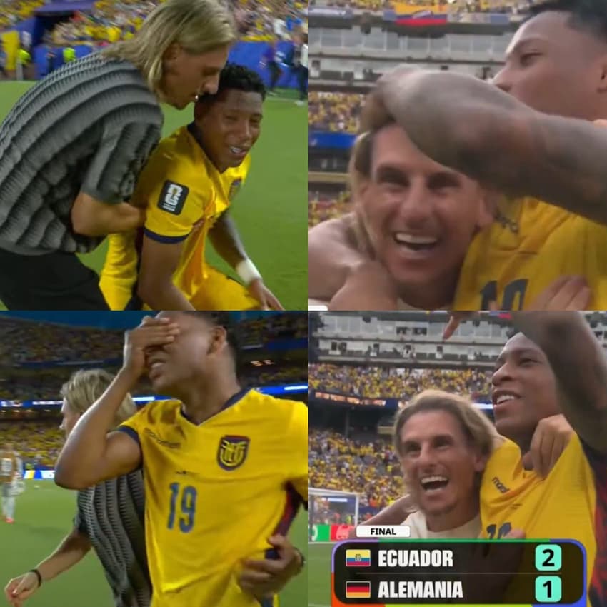 Reações de Gonzalo Plata ao lado de Beccacece nos últimos dois jogos do Equador na Copa do Mundo