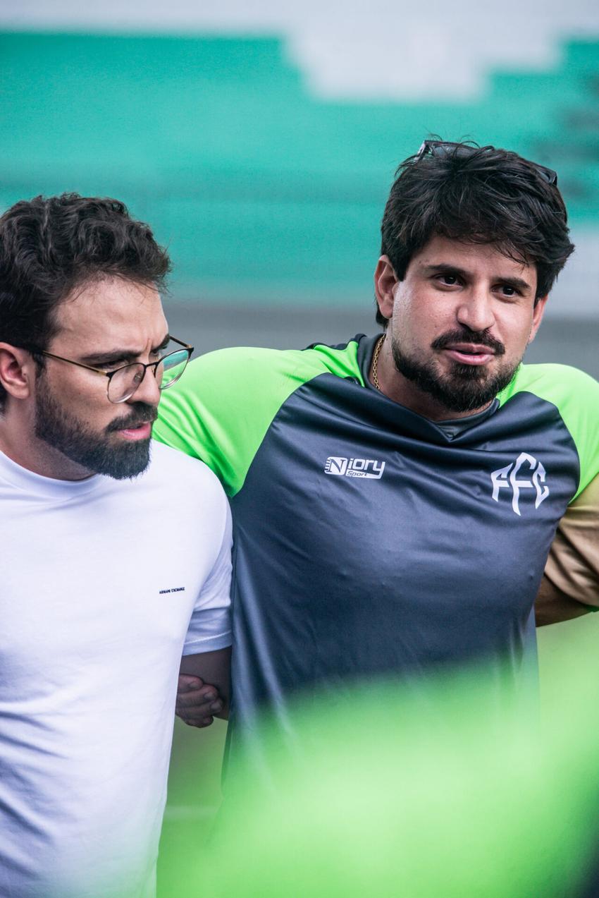 Presidente do Feira FC e Neto Lima, idealizador do projeto e investidor