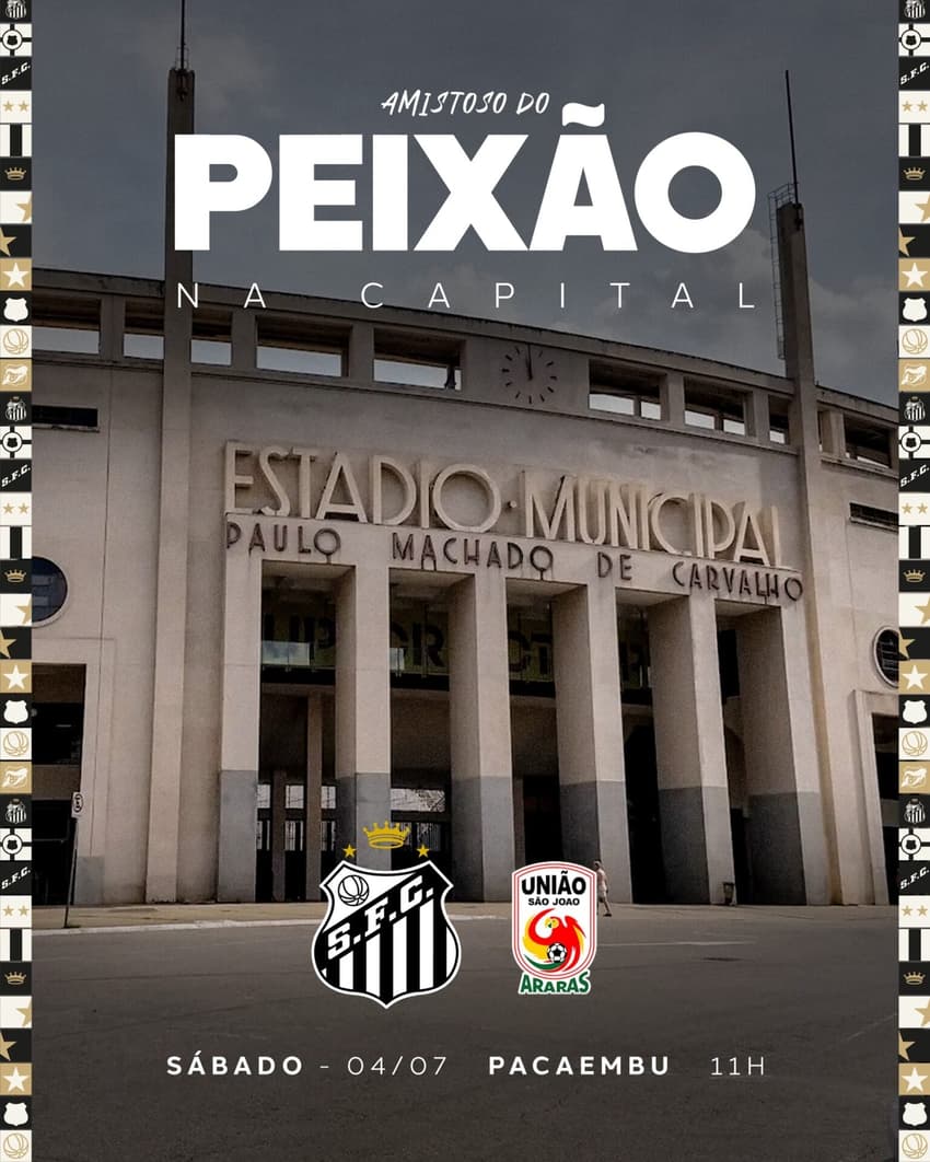 Santos confirma amistoso no Pacaembu. (Foto: Divulgação / Santos FC)
