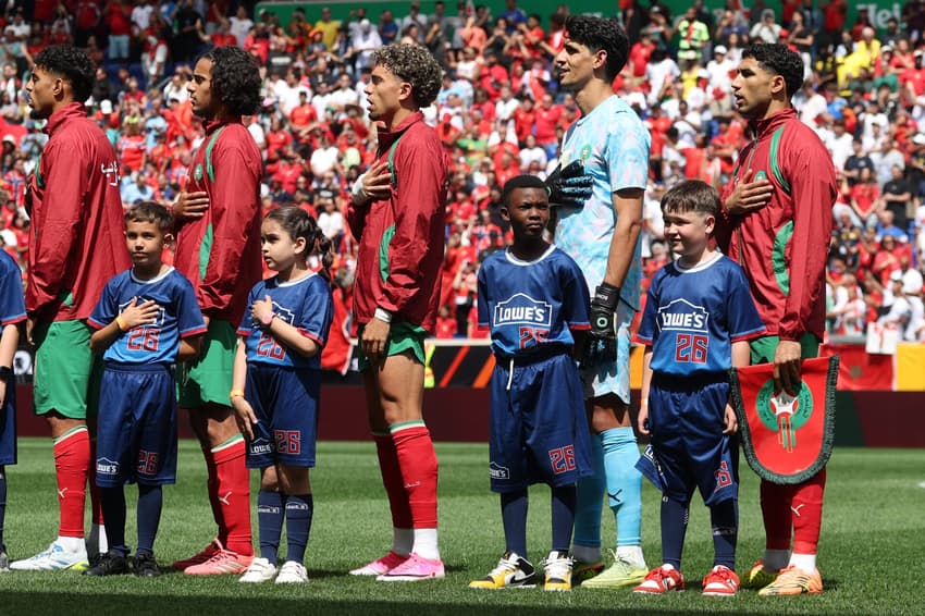 Seleção do Marrocos em amistoso contra a Noruega antes da Copa do Mundo