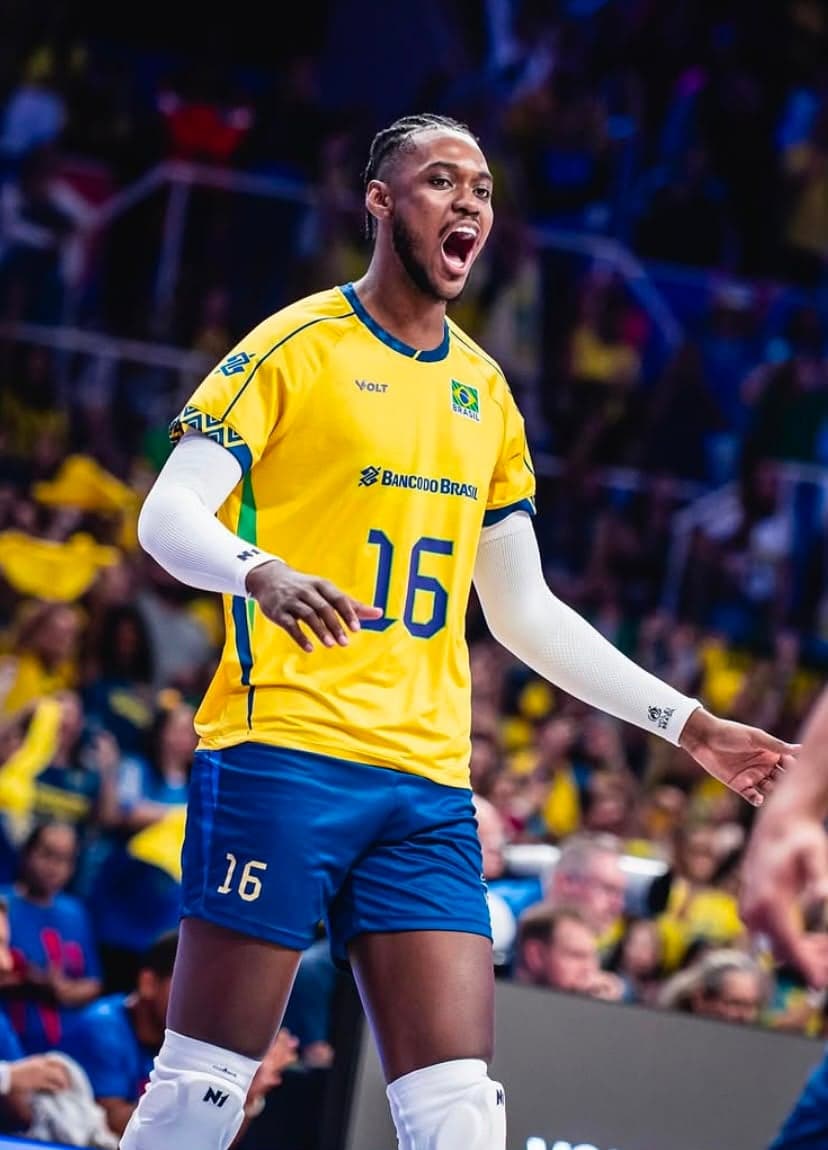 Maicon em ação pela Seleção Brasileira na VNL 2025 (Foto: Thiago Mendes)