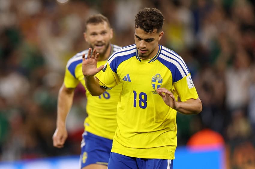 Yasin Ayari não comemora gol da Suécia sobre a Tunísia na Copa do Mundo de 2026 (Foto: Julio Cesar AGUILAR / AFP)