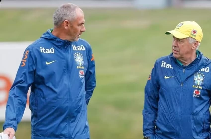Paul Clement e Carlo Ancelotti na Seleção Brasileira (Foto: Divulgação/CBF)