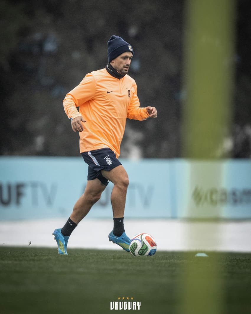 Arrascaeta, do Flamengo, em treino visando a Copa do Mundo (Foto: Divulgação)