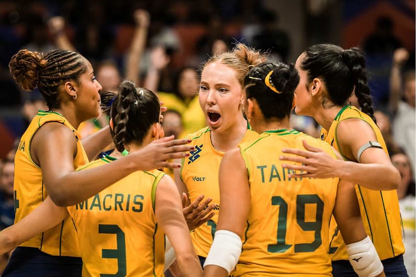Brasil x Itália na semana 1 da VNL 2026 (Foto: Volleyball World)