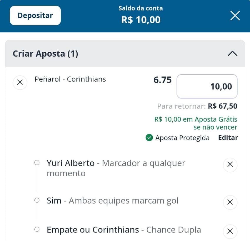 Captura de tela do mercado de apostas Chance Dupla na Sportingbet.